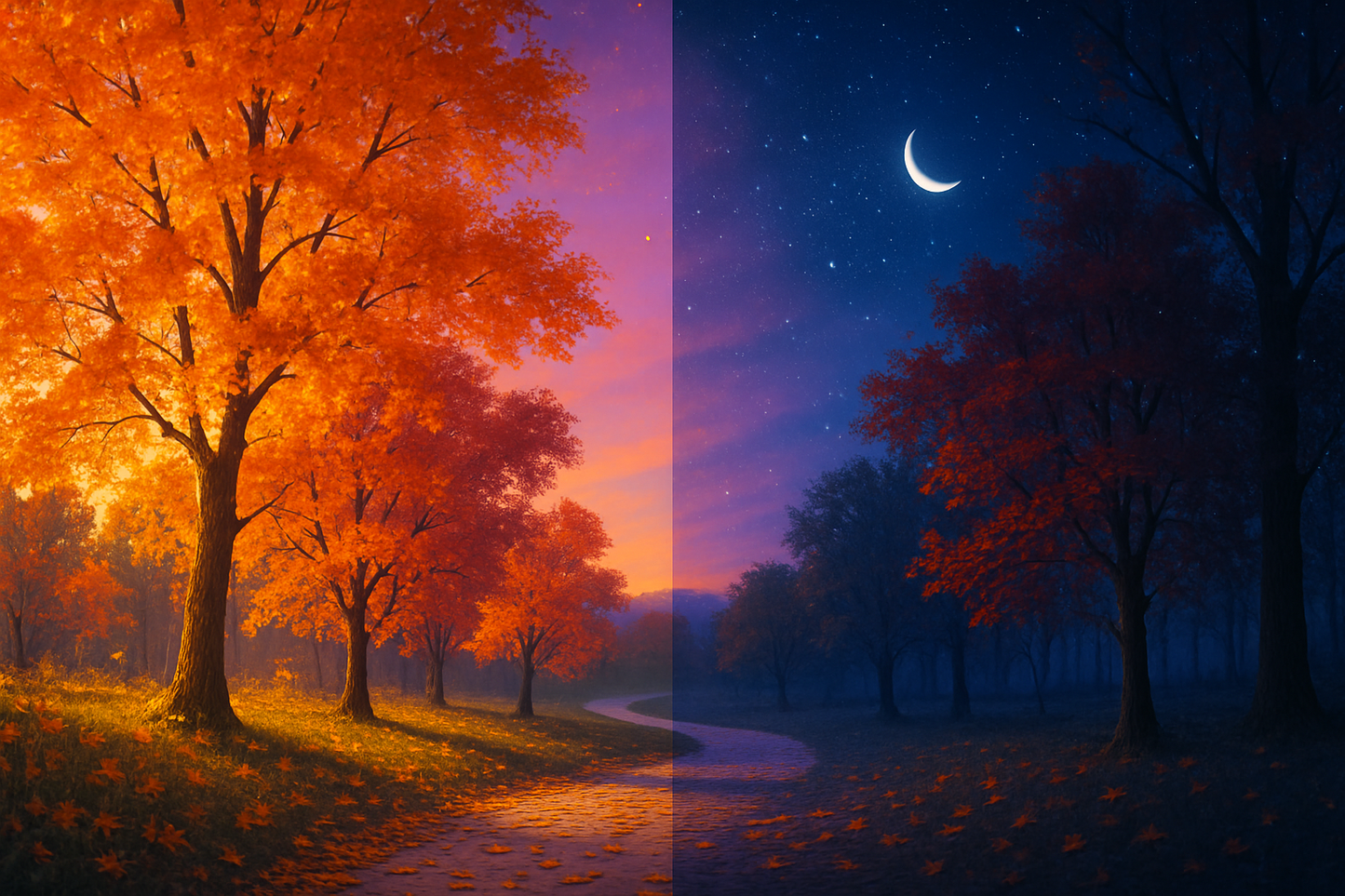 Herbst tag und nacht