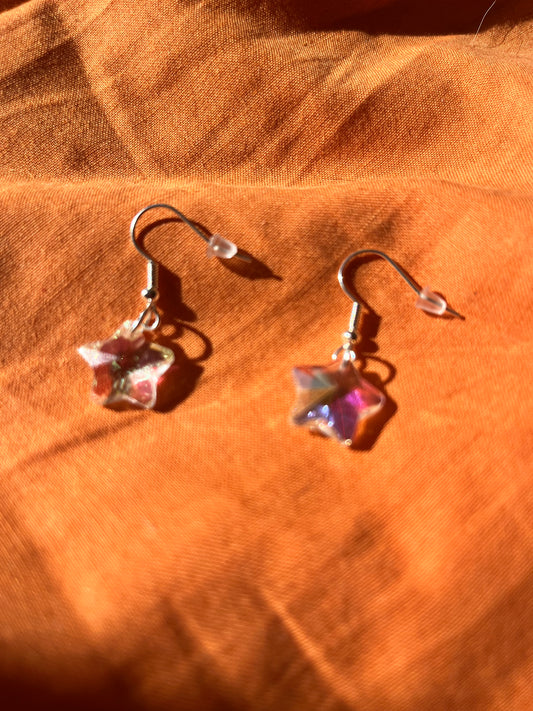 Handgemachte Sternen-Ohrringe mit Suncatcher Kristall